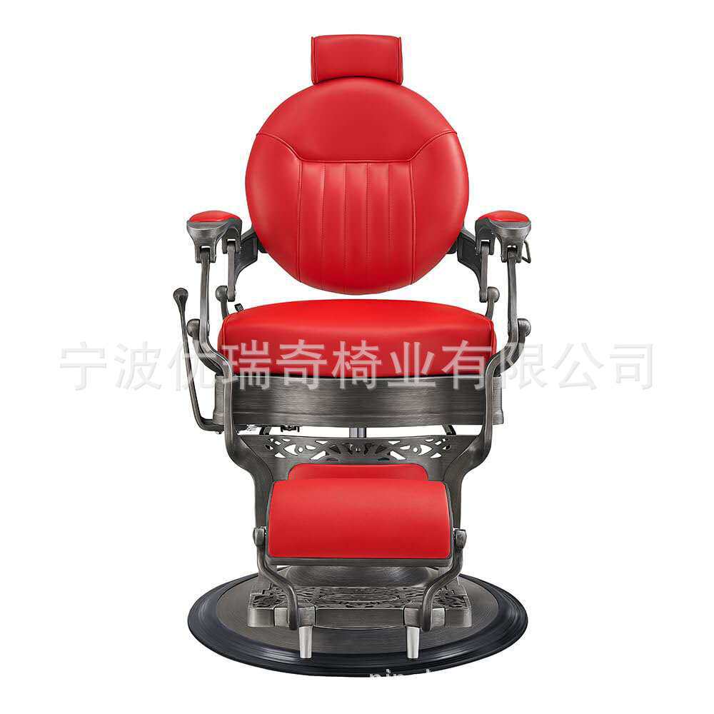 升降油头理发椅子放倒刮胡椅重金属美发椅外贸理发店椅子轻奢椅子