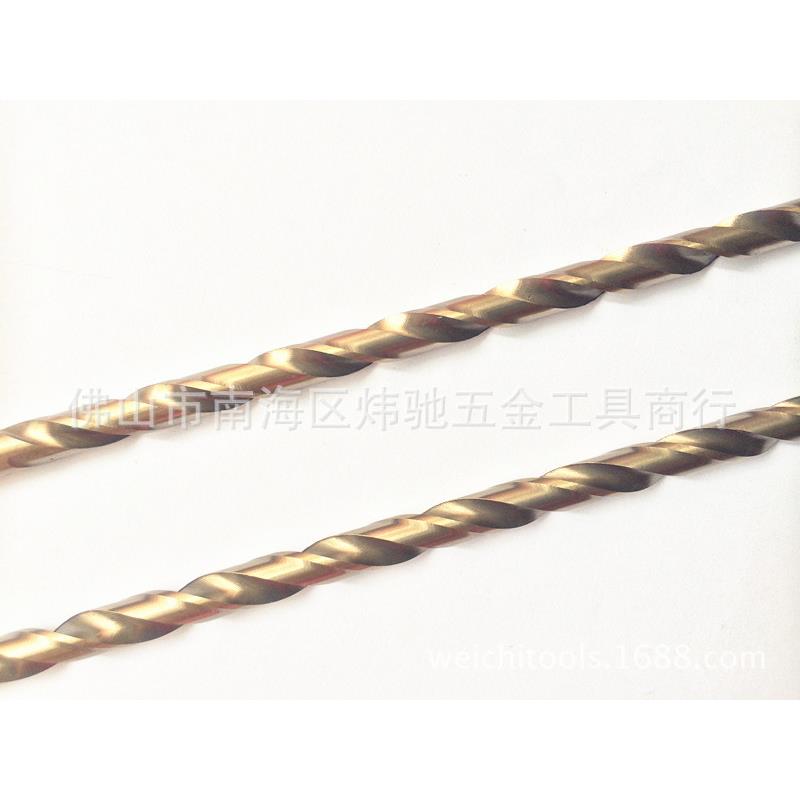 厂销超硬特长不锈钢用钻头含钴HSSCO加长直柄麻花钻咀嘴8*200 300