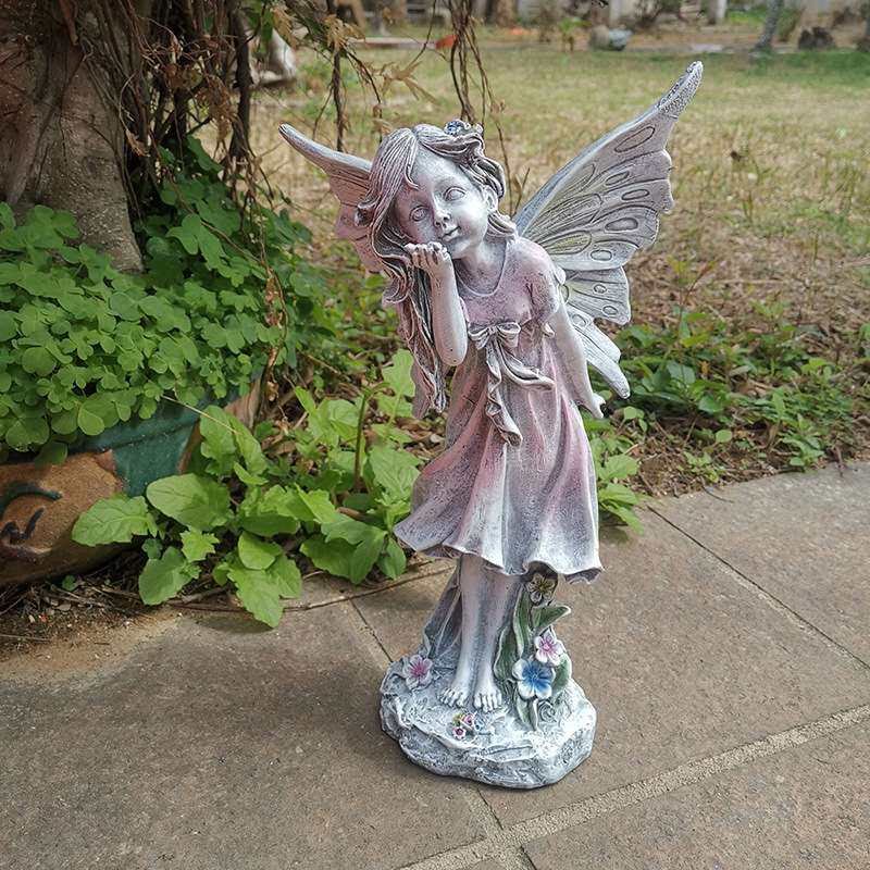 欧式花园花园仙子树脂工艺品摆件 庭院别墅园艺创意雕塑装饰品
