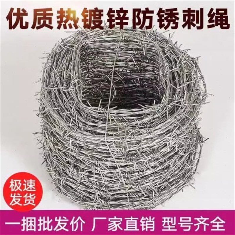 钢丝刺绳带刺铁丝铁蒺藜铁丝网围栏围墙防爬刺防盗刺防爬网防护网