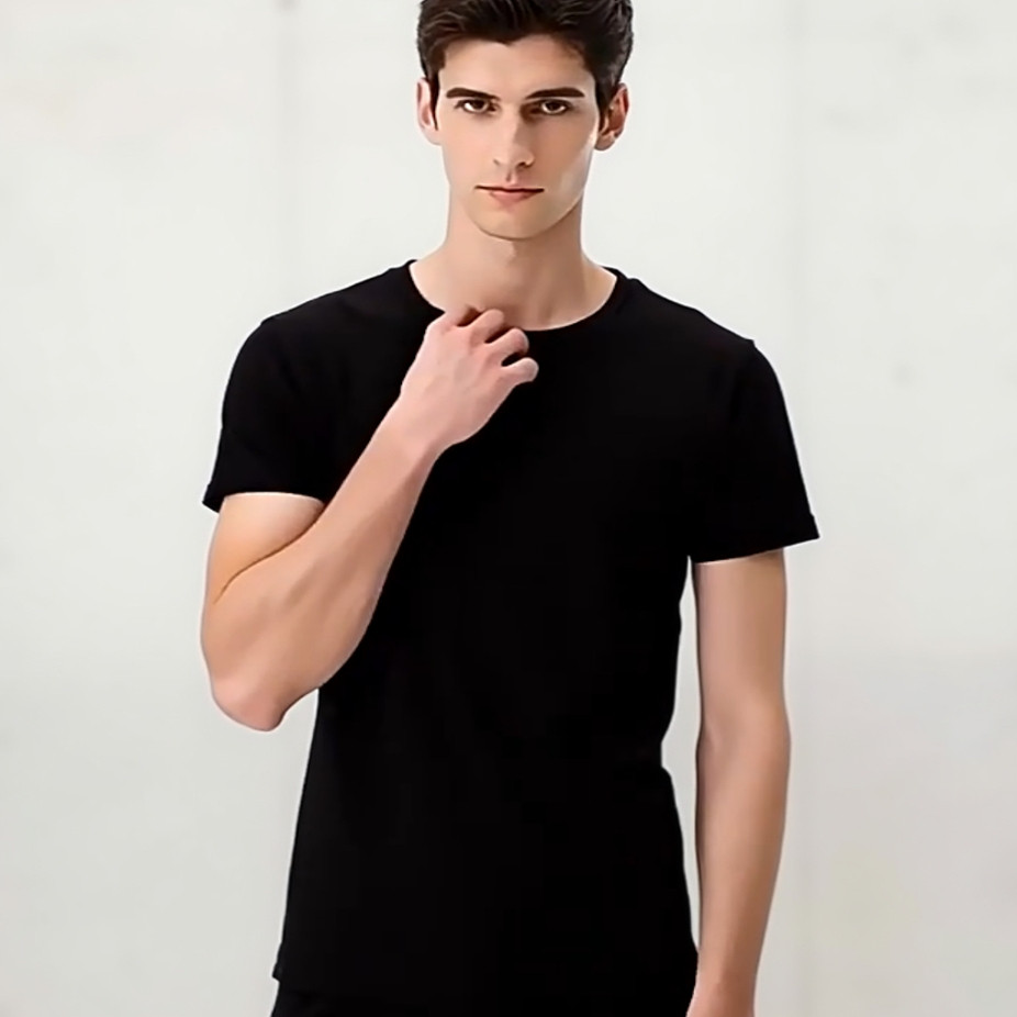 纯棉舞之恋黑色短袖上衣男白色练功形体服修身学生艺考艺考基训服