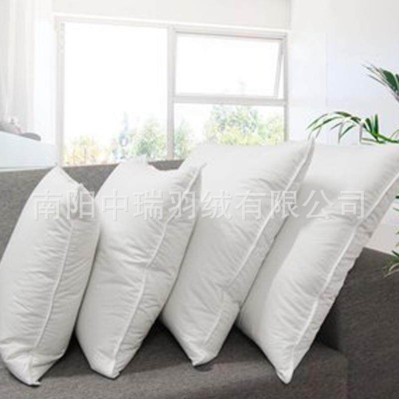 工厂直供 羽绒羽毛填充枕头靠垫抱枕芯五星酒店护颈睡眠枕头图片