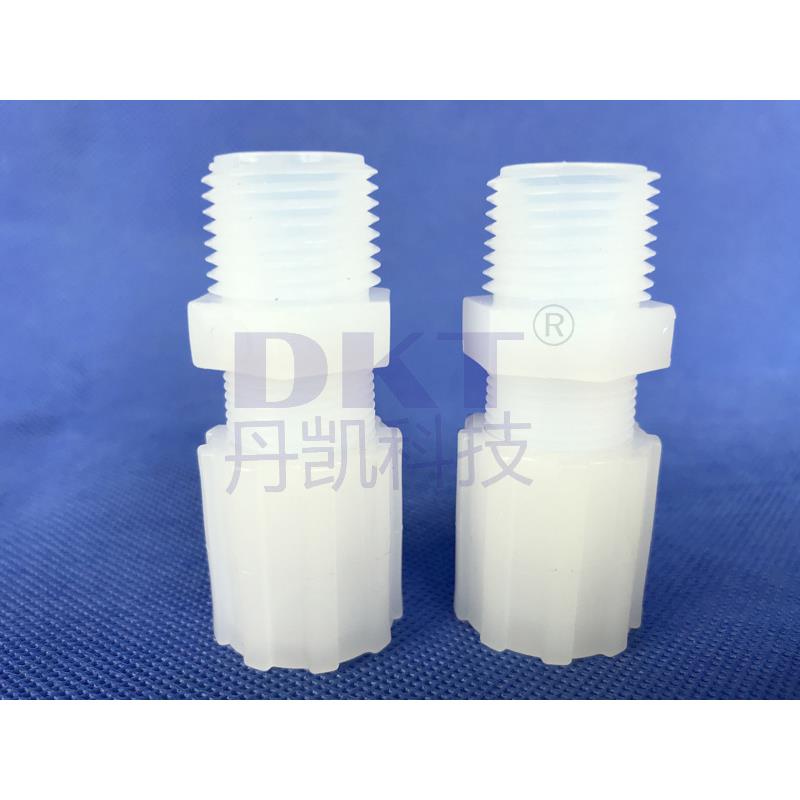 厂家PFA水管防水电缆固定外牙接头直通耐高温耐腐蚀耐酸碱
