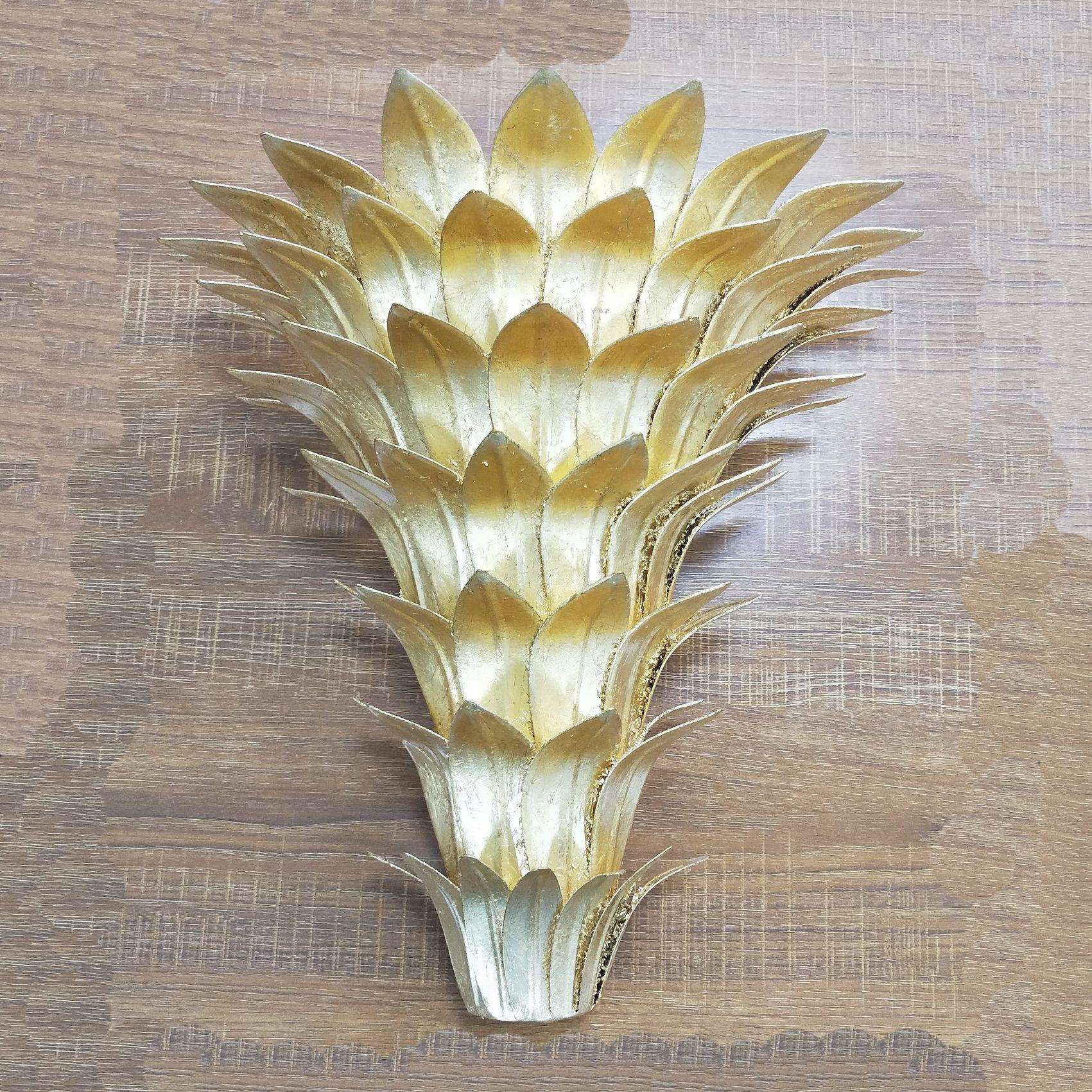 美式复古花叶子手工贴金箔/墙壁挂件/东莞五金家具魔镜镜子雕花
