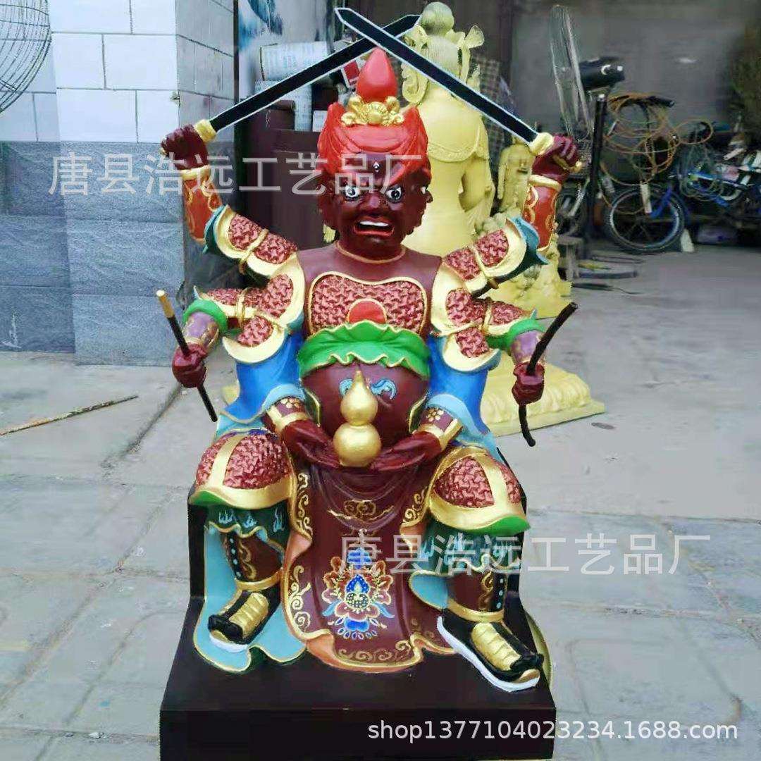 铸铜道家南方火德星君神像火神铜像-童男童女像-火神祝融神君