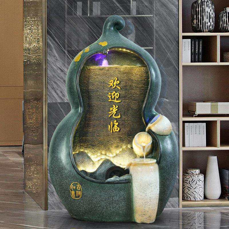 吉祥葫芦流水摆件客厅摆放生财水景循环水新中式喷泉厂家直销