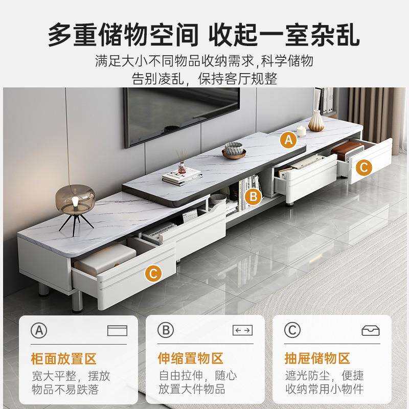 电视柜置物柜现代简约北欧风轻奢落地柜小户型家用客厅伸缩储物柜