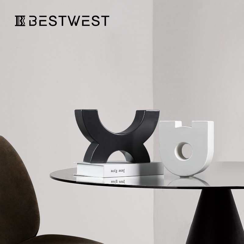 Best west 抽象创意艺术品酒柜电视柜书房书架样板房软装饰品摆件