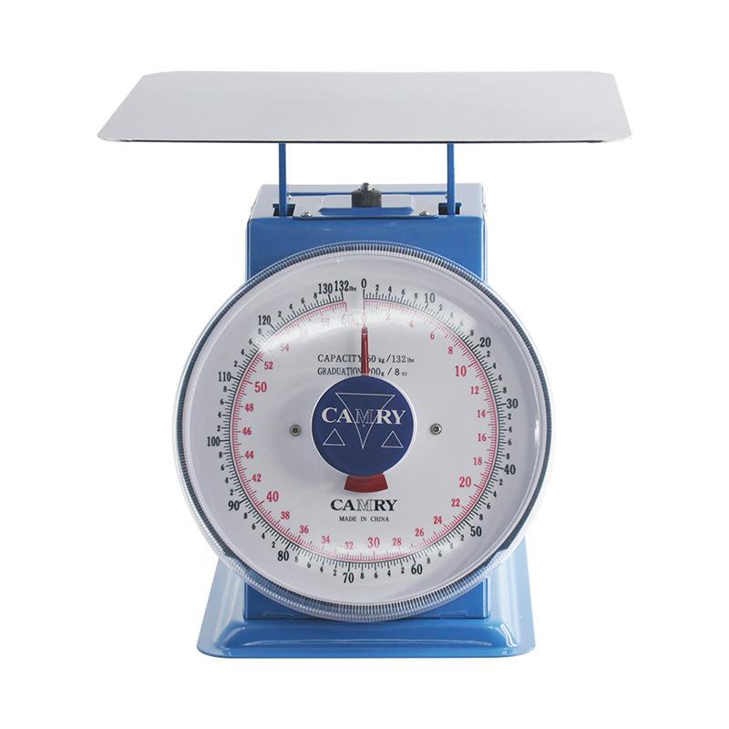 CAMRY香山SP-60度盘秤带平盘机械弹簧秤台秤单双刻度60KG/132LB