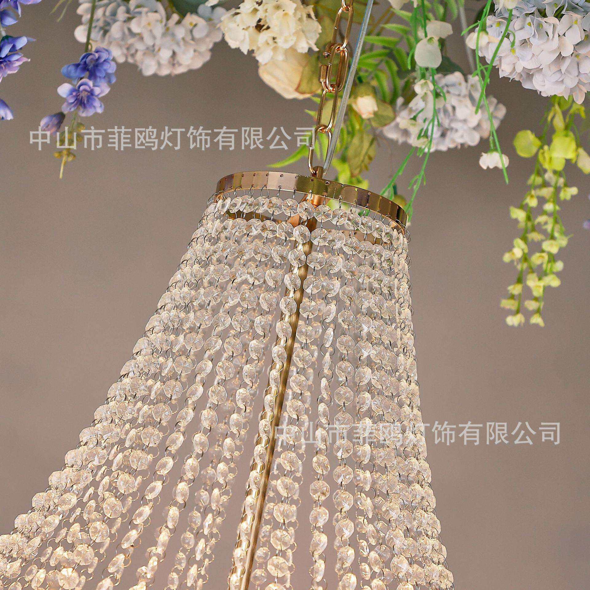婚庆吊灯欧式水晶珠帘灯节日场地布置道具结婚礼堂舞台吊顶装饰灯