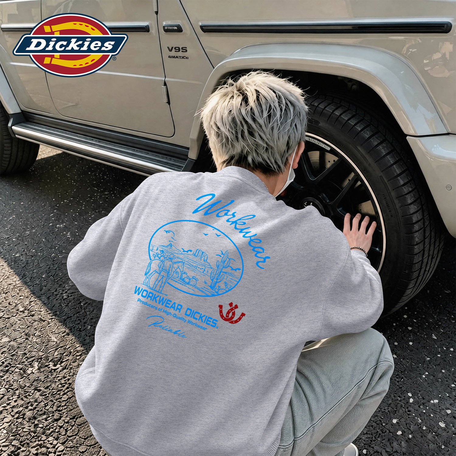 Dickies美式印花男生圆领卫衣2