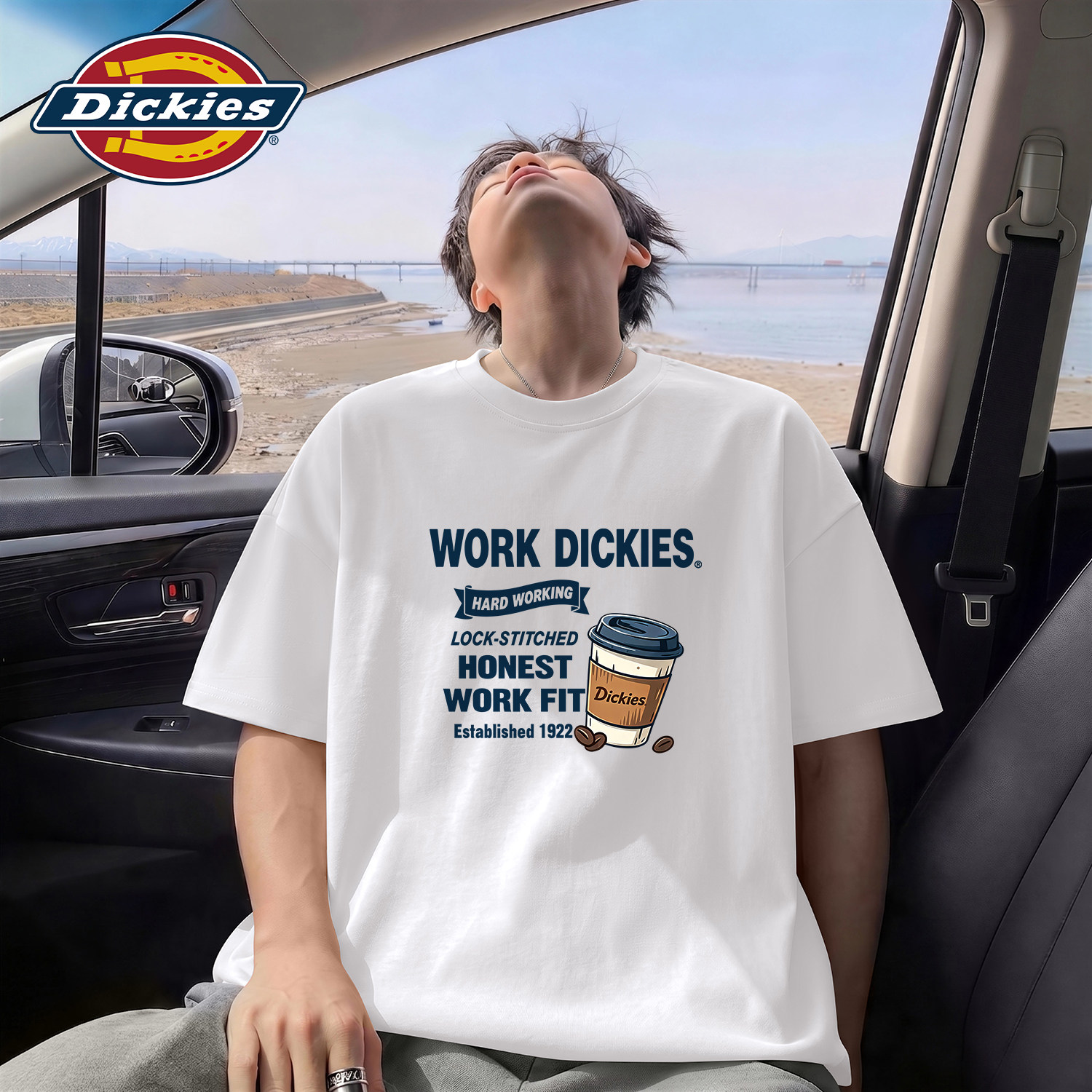 Dickies白色男生短袖t恤2026夏季
