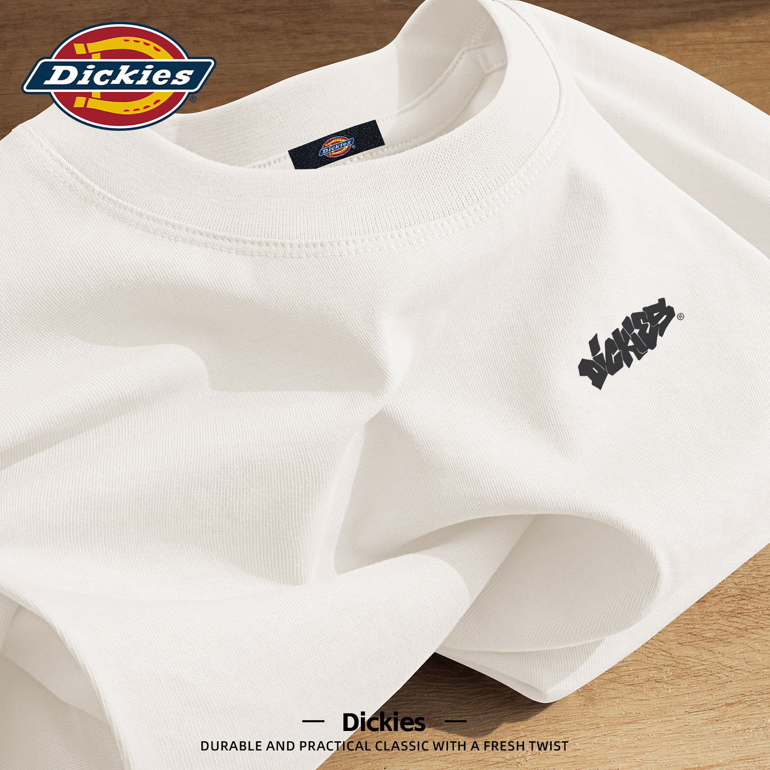 Dickies纯棉短袖T恤男款2026新款夏季潮流体恤美式重磅大码五分袖