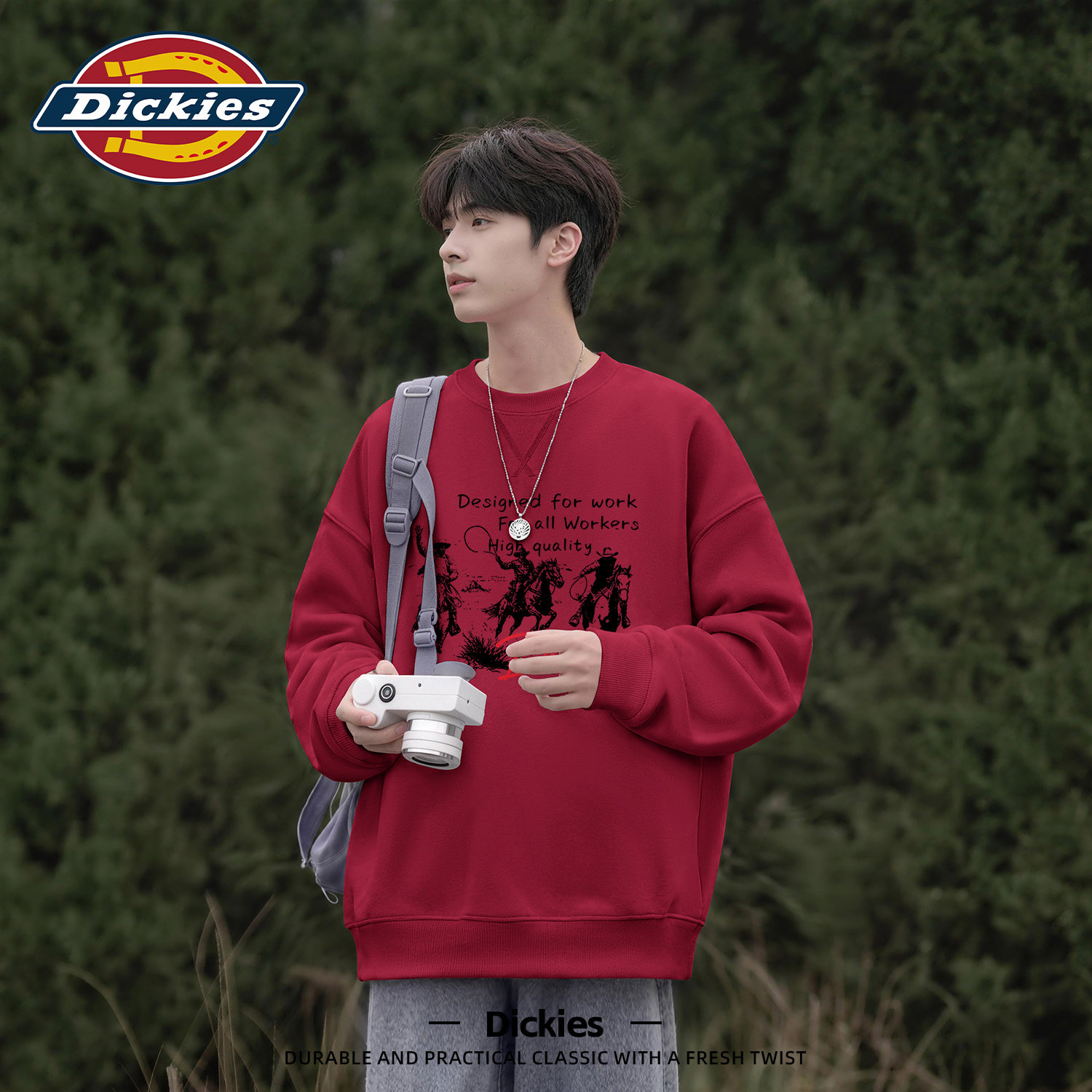 Dickies美式潮牌圆领卫衣男