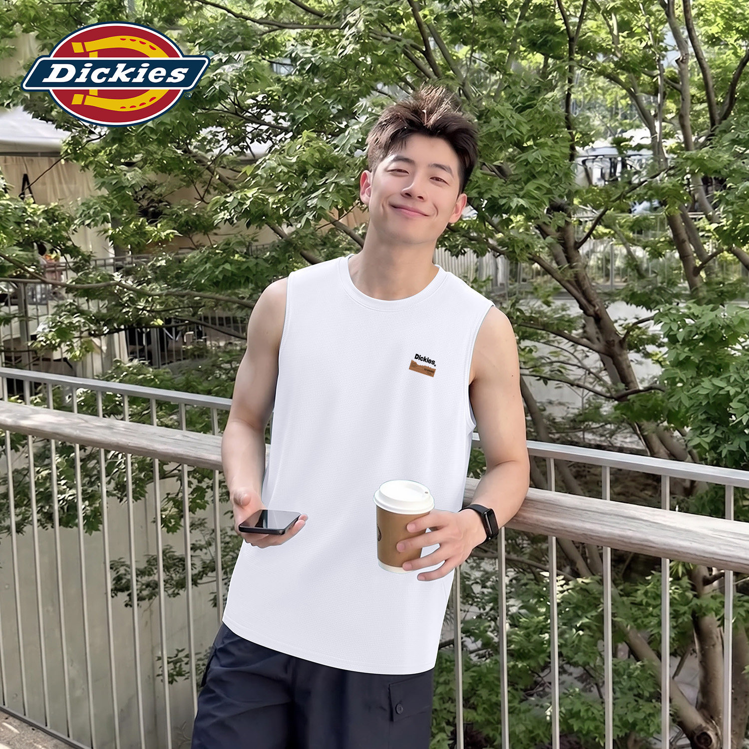 Dickies高级感无袖背心男款2026夏季新款冰丝薄款运动T恤男士坎肩