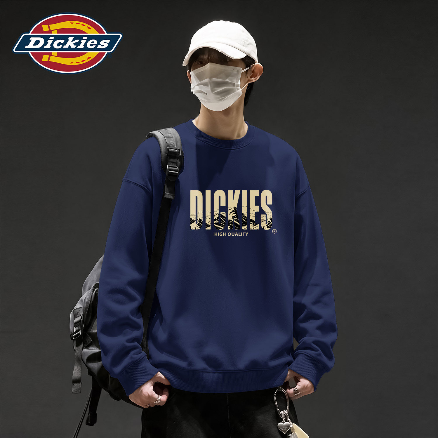 Dickies藏青色男生圆领卫衣2026