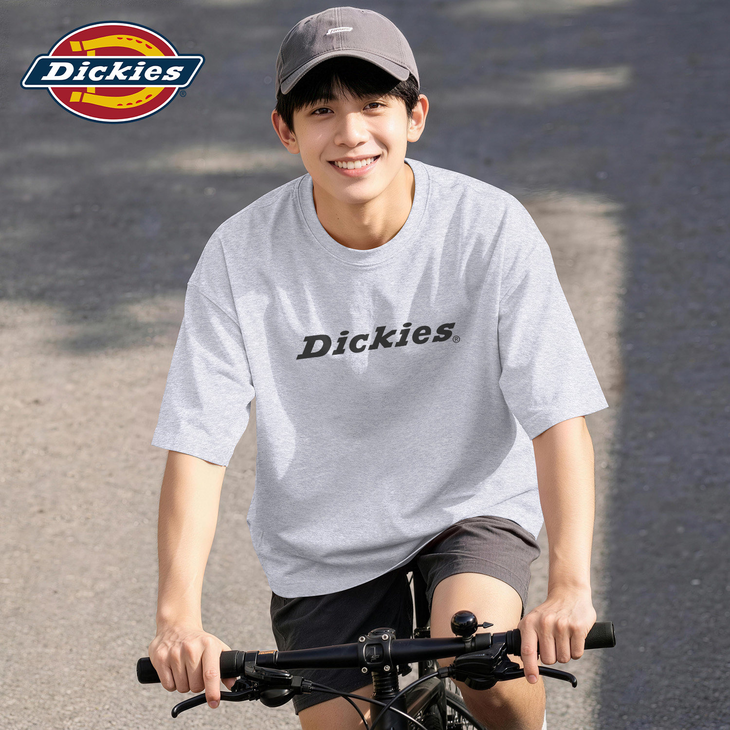 Dickies花灰色美式纯棉短袖T恤男