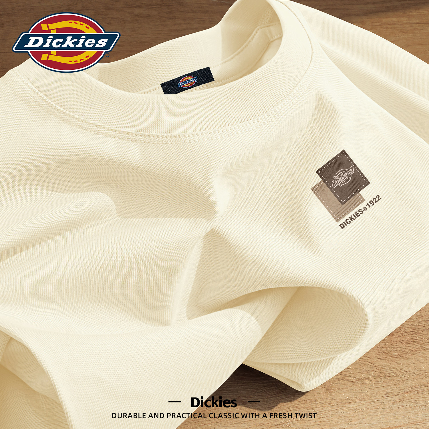 Dickies米白色纯棉短袖T恤2026夏