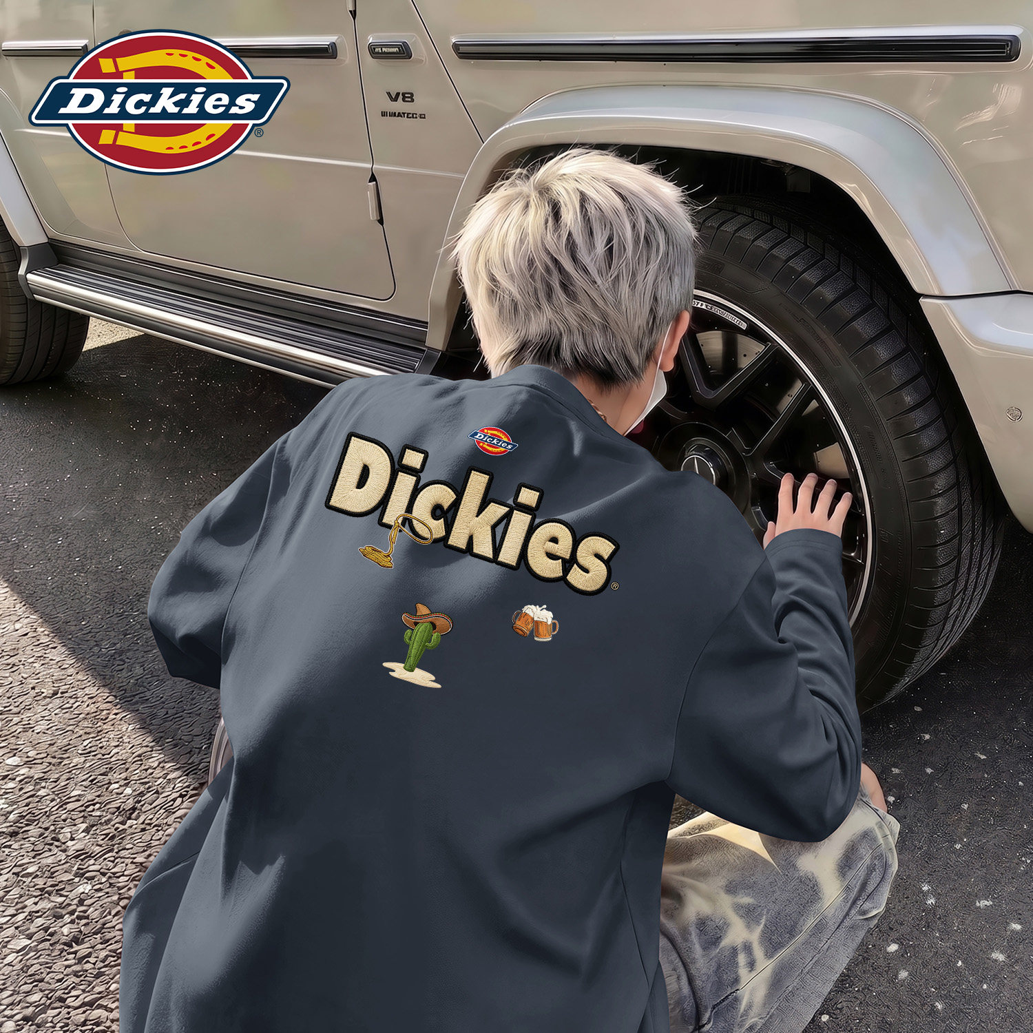 Dickies深灰色潮流男士长袖T恤