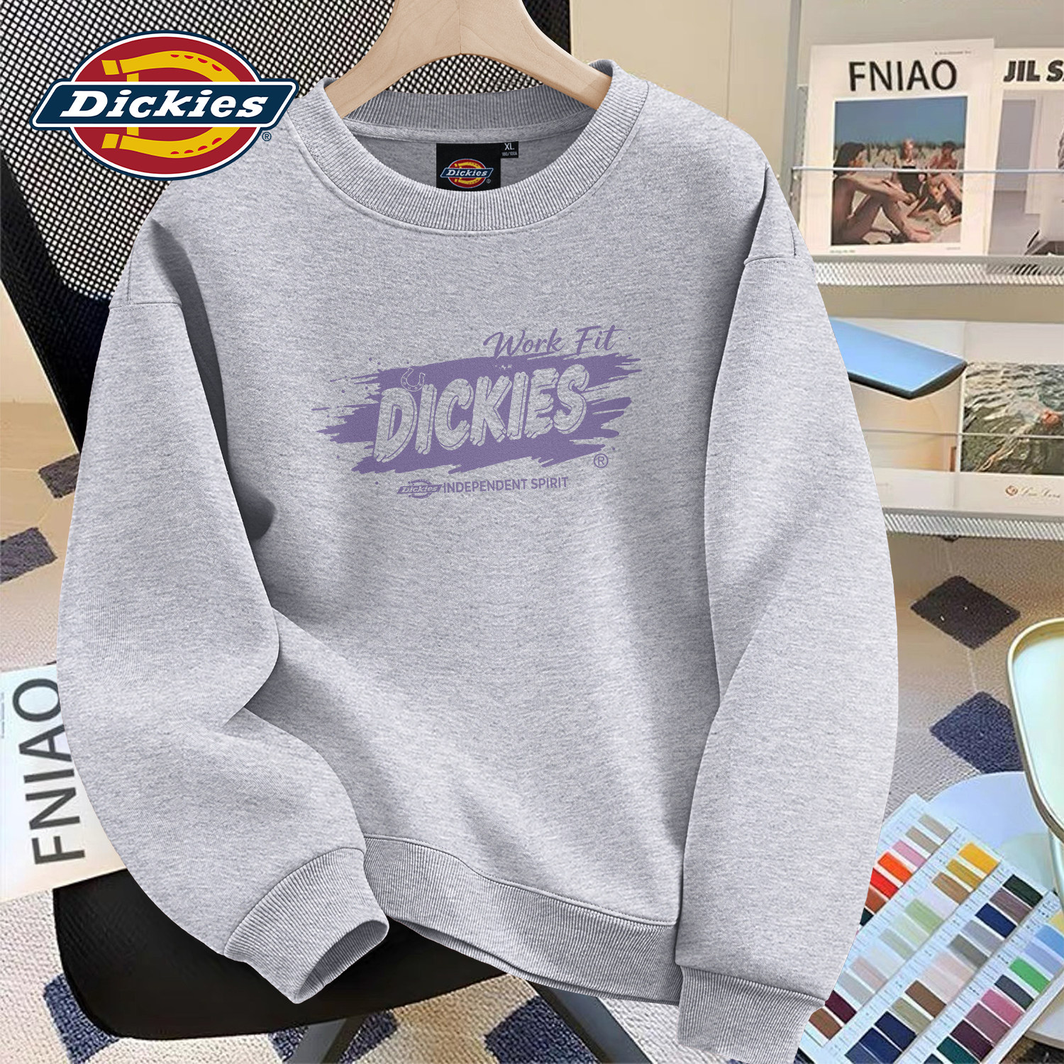 Dickies男生圆领卫衣字母印花潮