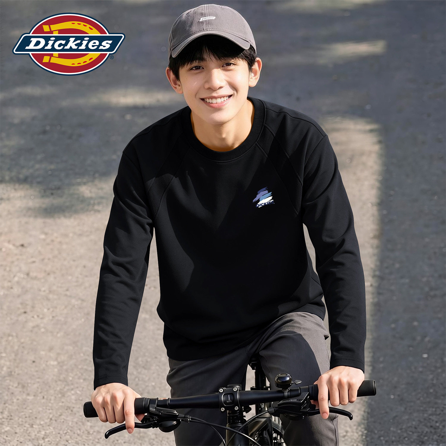 Dickies美式黑色男生简约插肩长