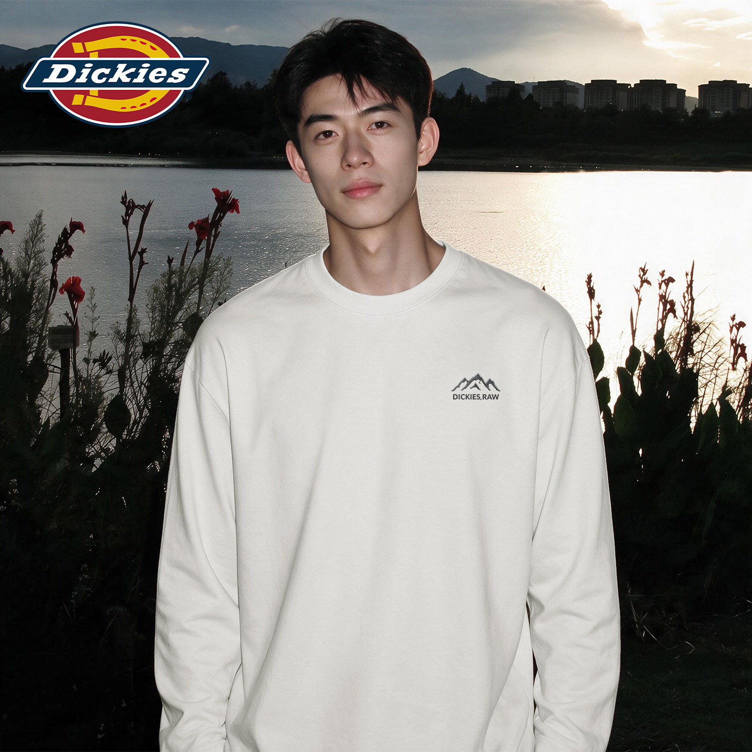 Dickies白色男生长袖T恤2026秋季