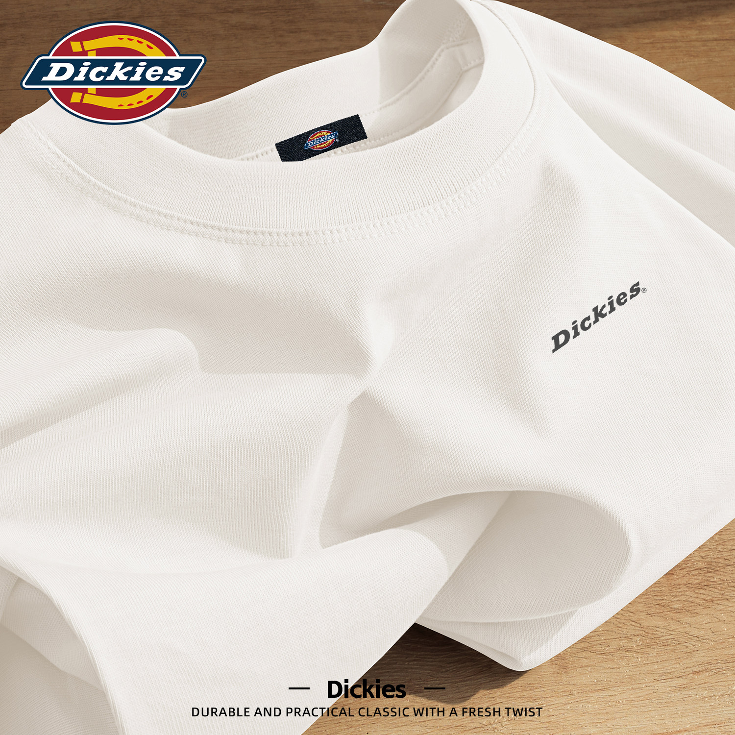 Dickies美式重磅纯棉短袖T恤男士2026新款夏季半袖潮流印花五分袖