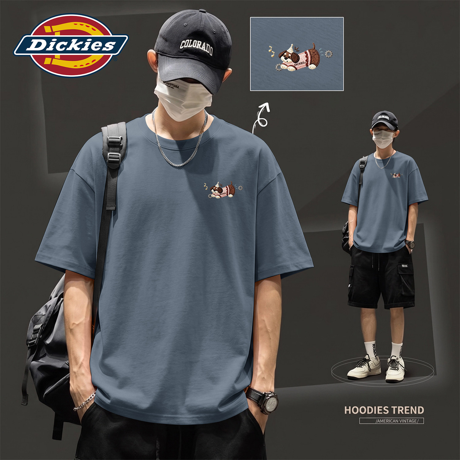 Dickies铁灰短袖T恤男女款