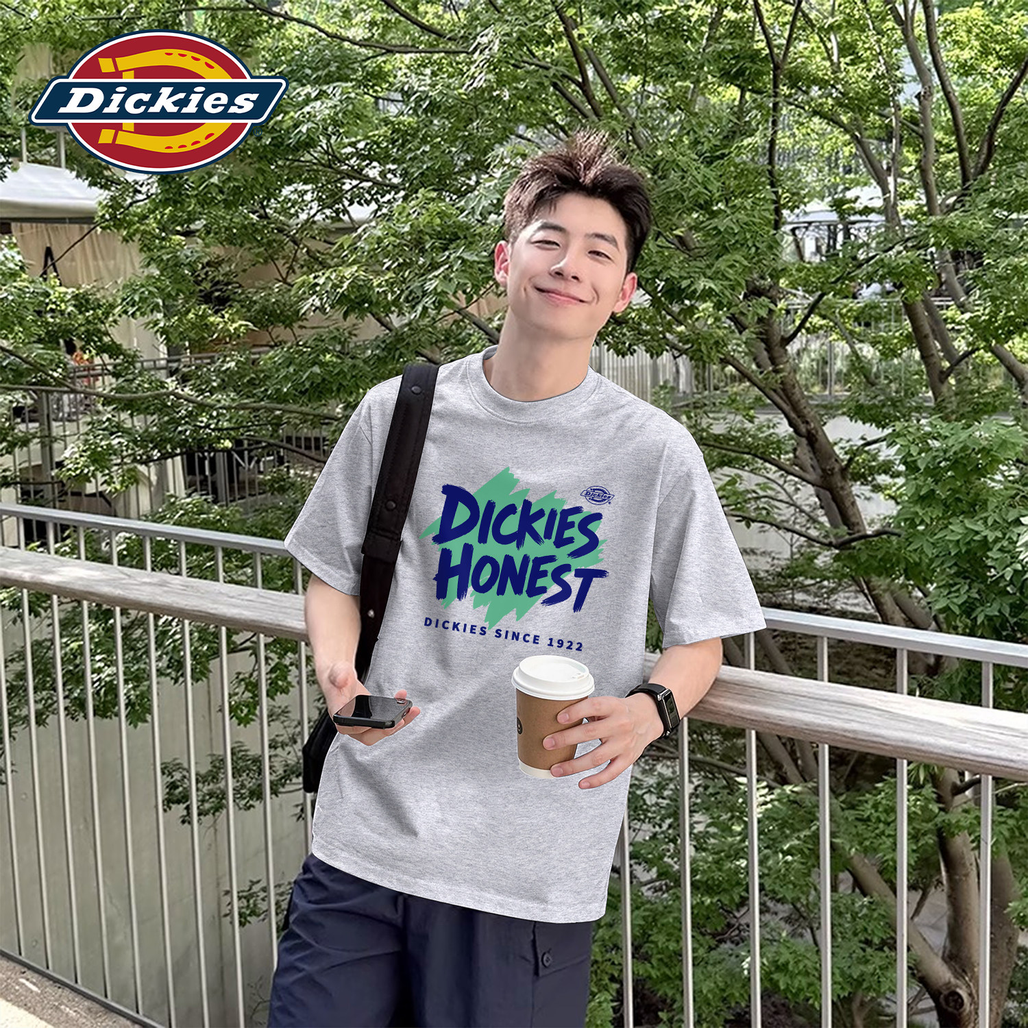 Dickies美式基础款纯棉短袖T恤男款2026夏季新款宽松大码五分半袖