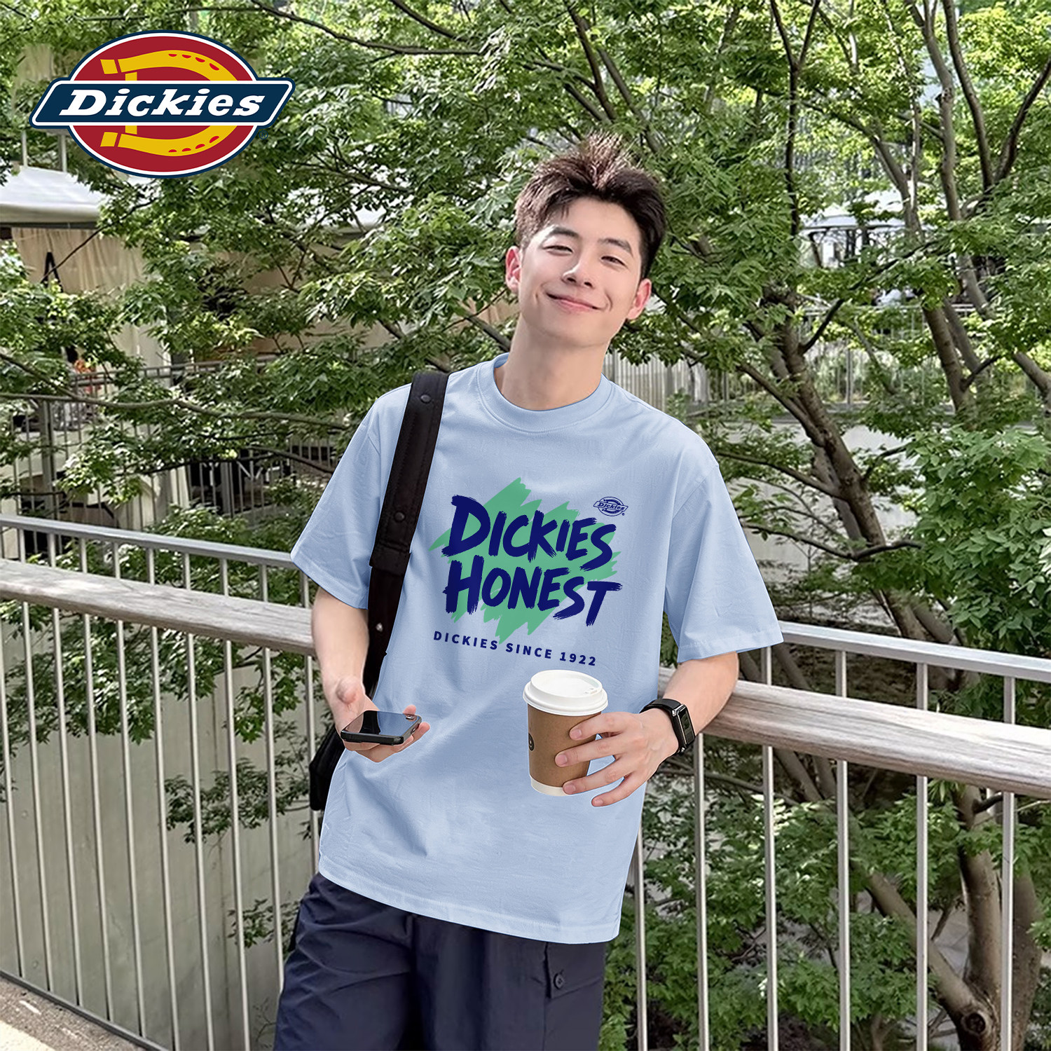 Dickies冰川蓝宽松男生短袖T恤