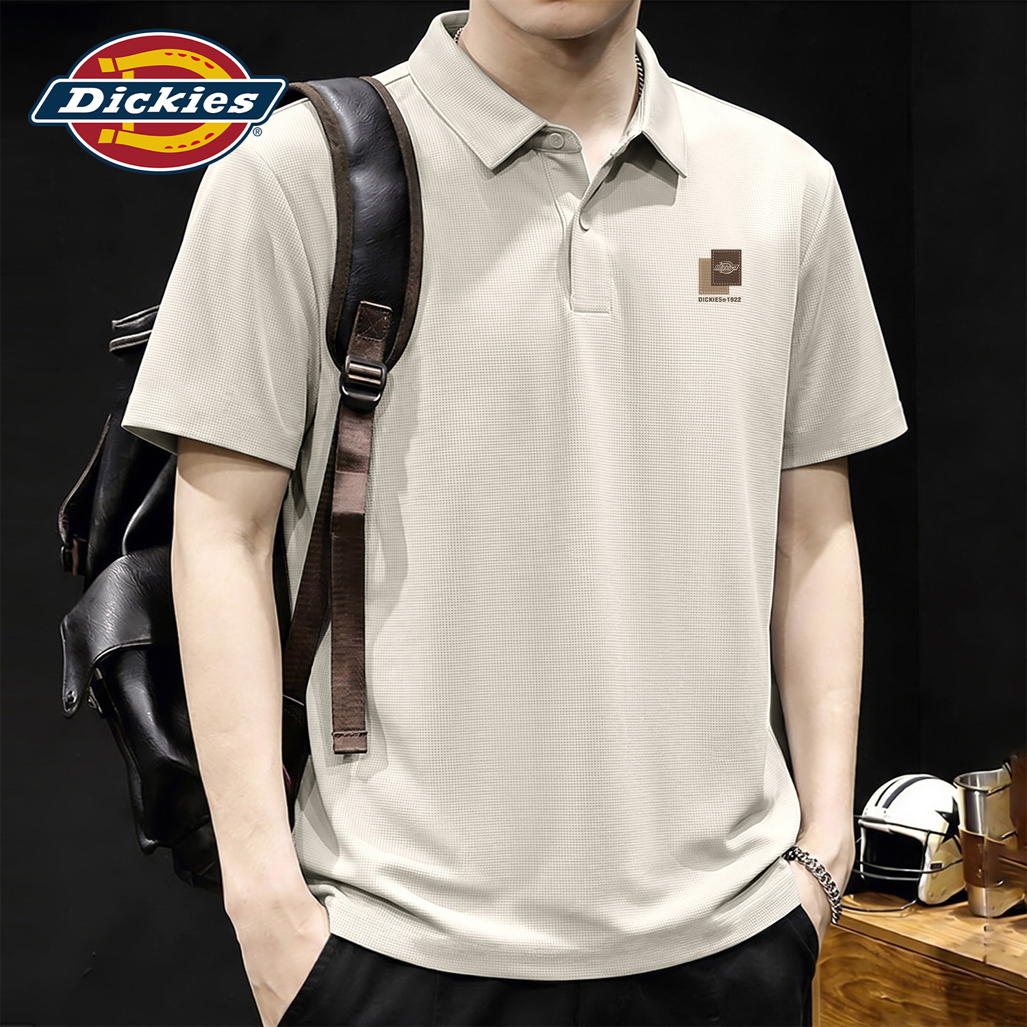 Dickies米黄色男士短袖POLO衫
