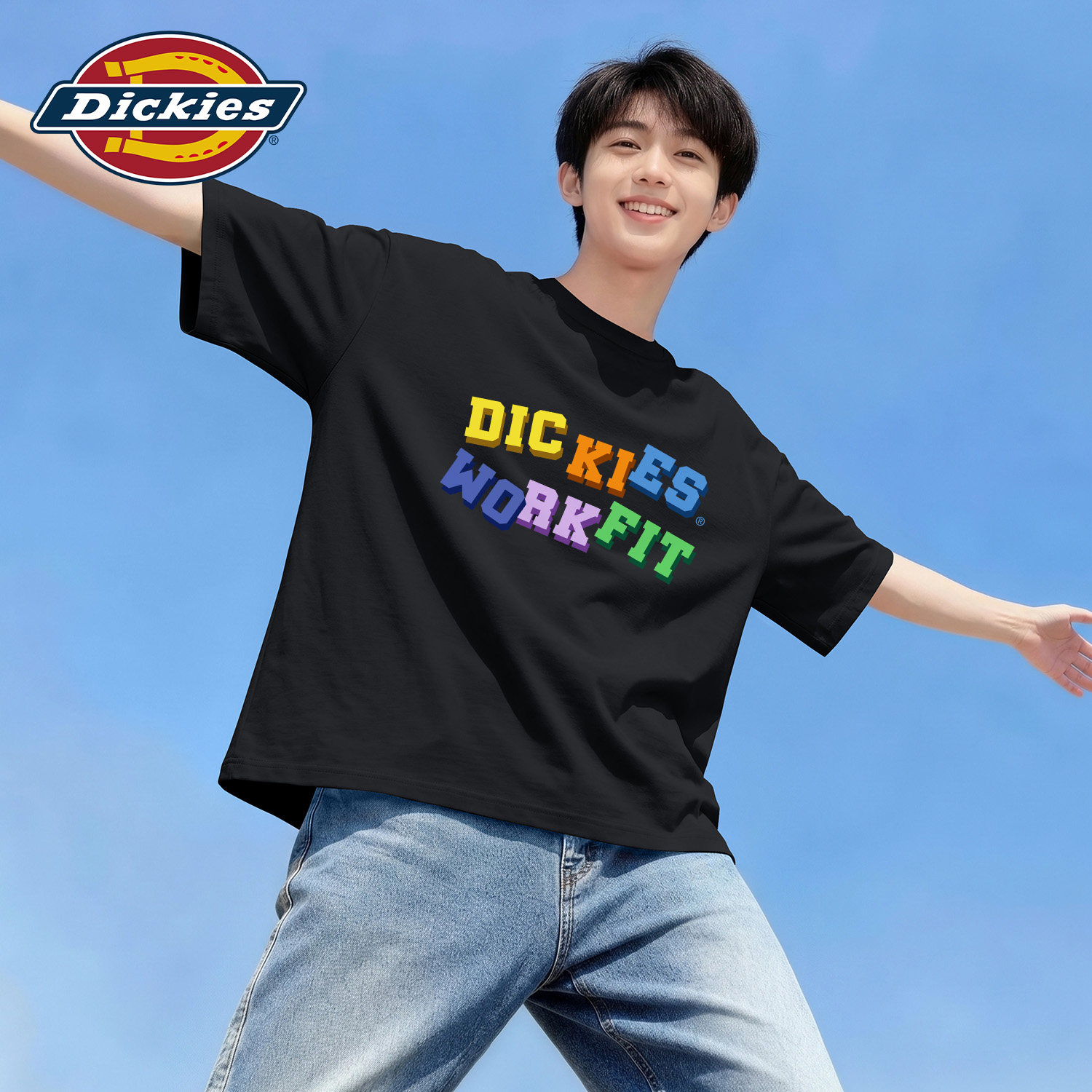 Dickies黑色纯棉短袖T恤