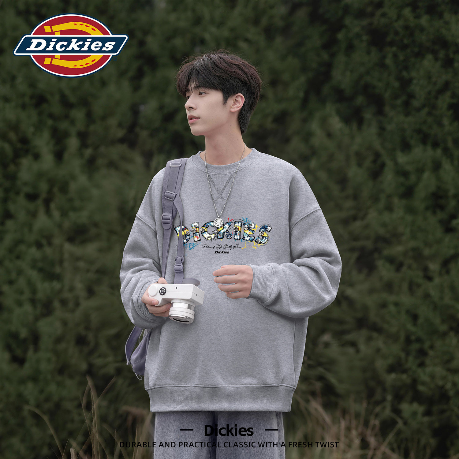 Dickies灰色男士潮流圆领卫衣