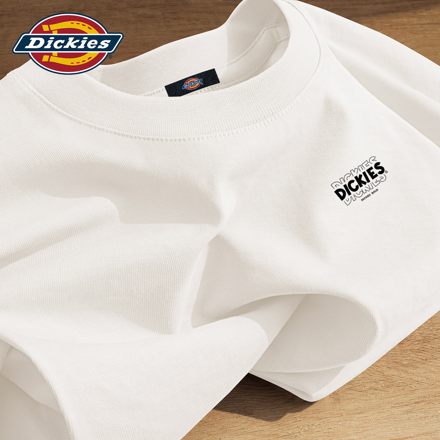 Dickies白色男生纯棉长袖T恤
