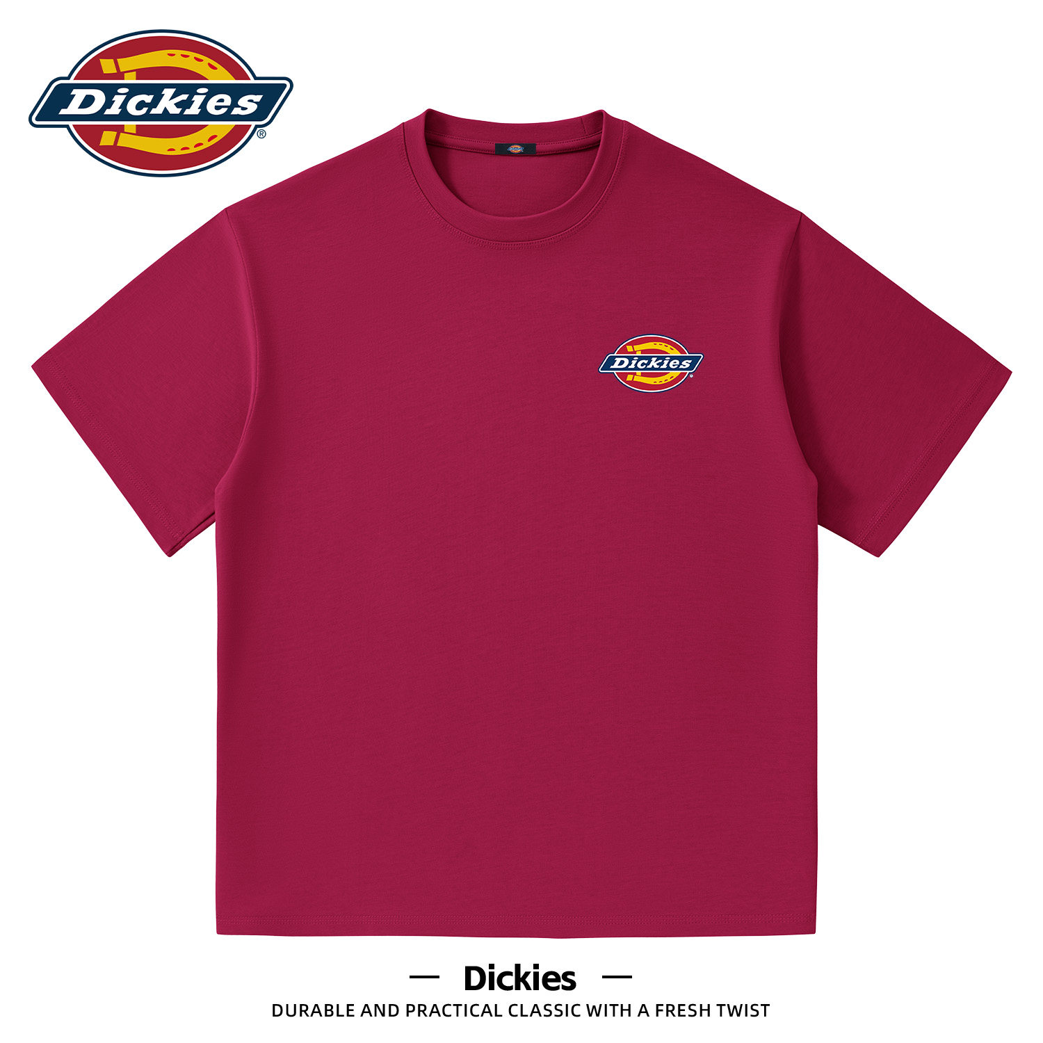 Dickies美式纯棉短袖t恤男生2026新款夏季重磅宽松大码半袖内搭潮