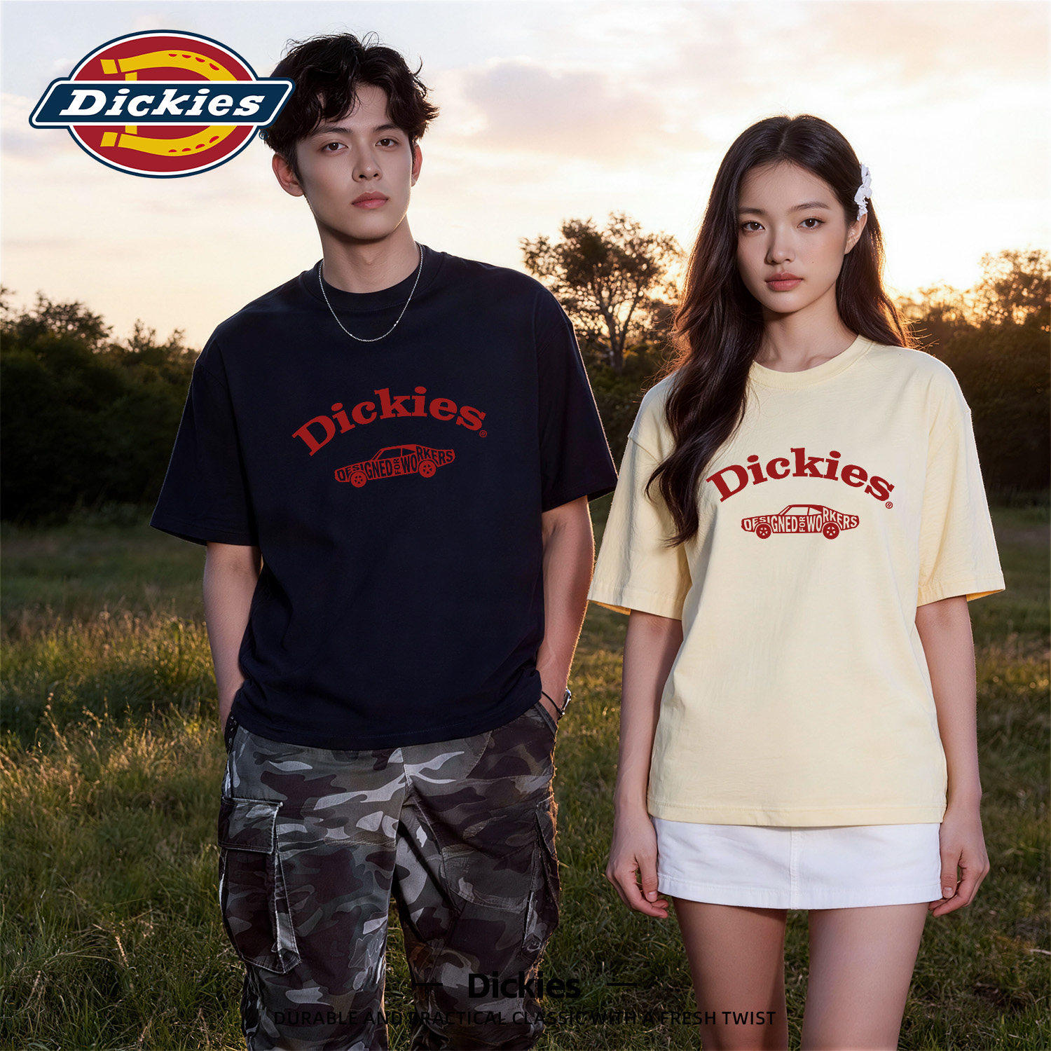 Dickies纯棉圆领短袖T恤男女同款