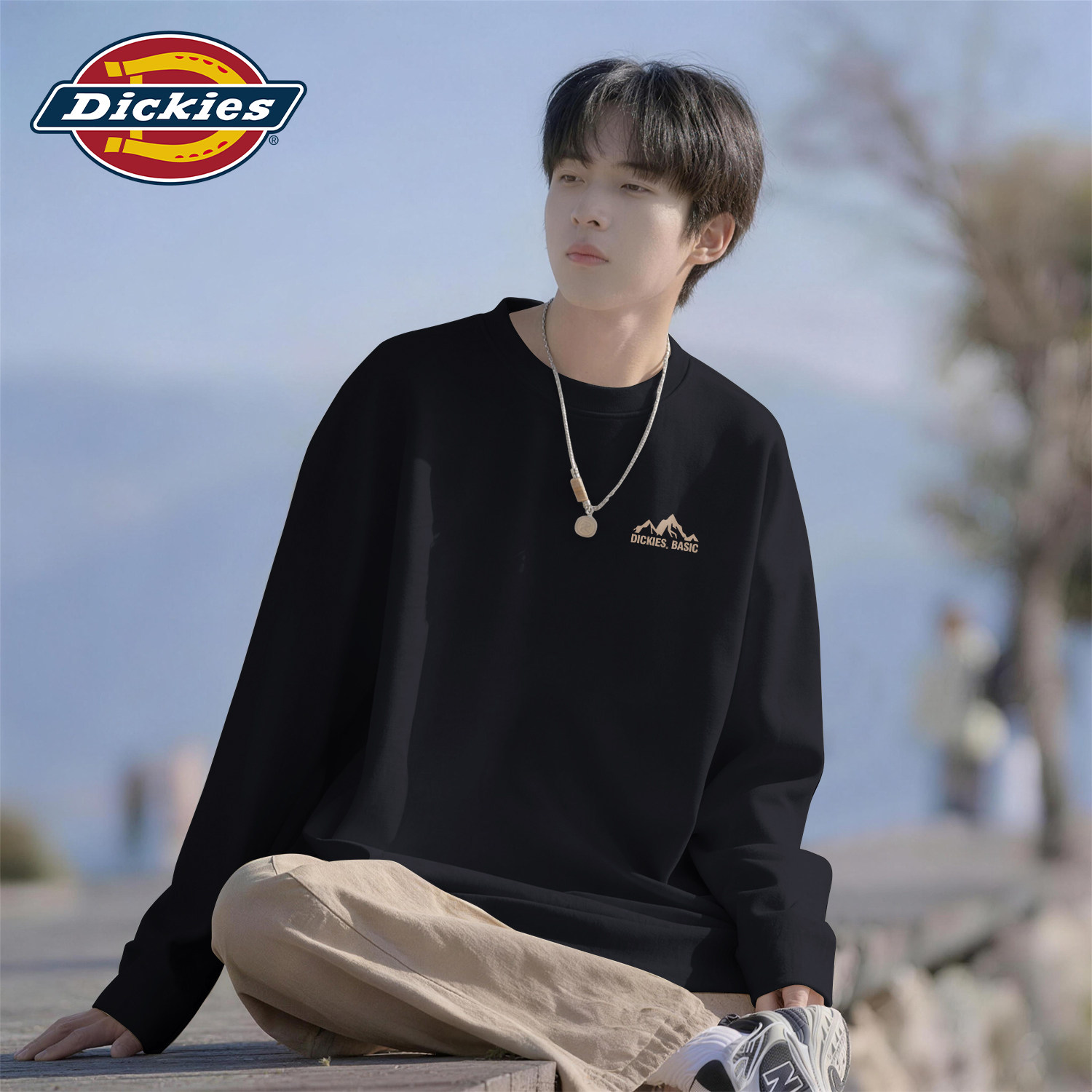 Dickies黑色纯棉长袖T恤男2026