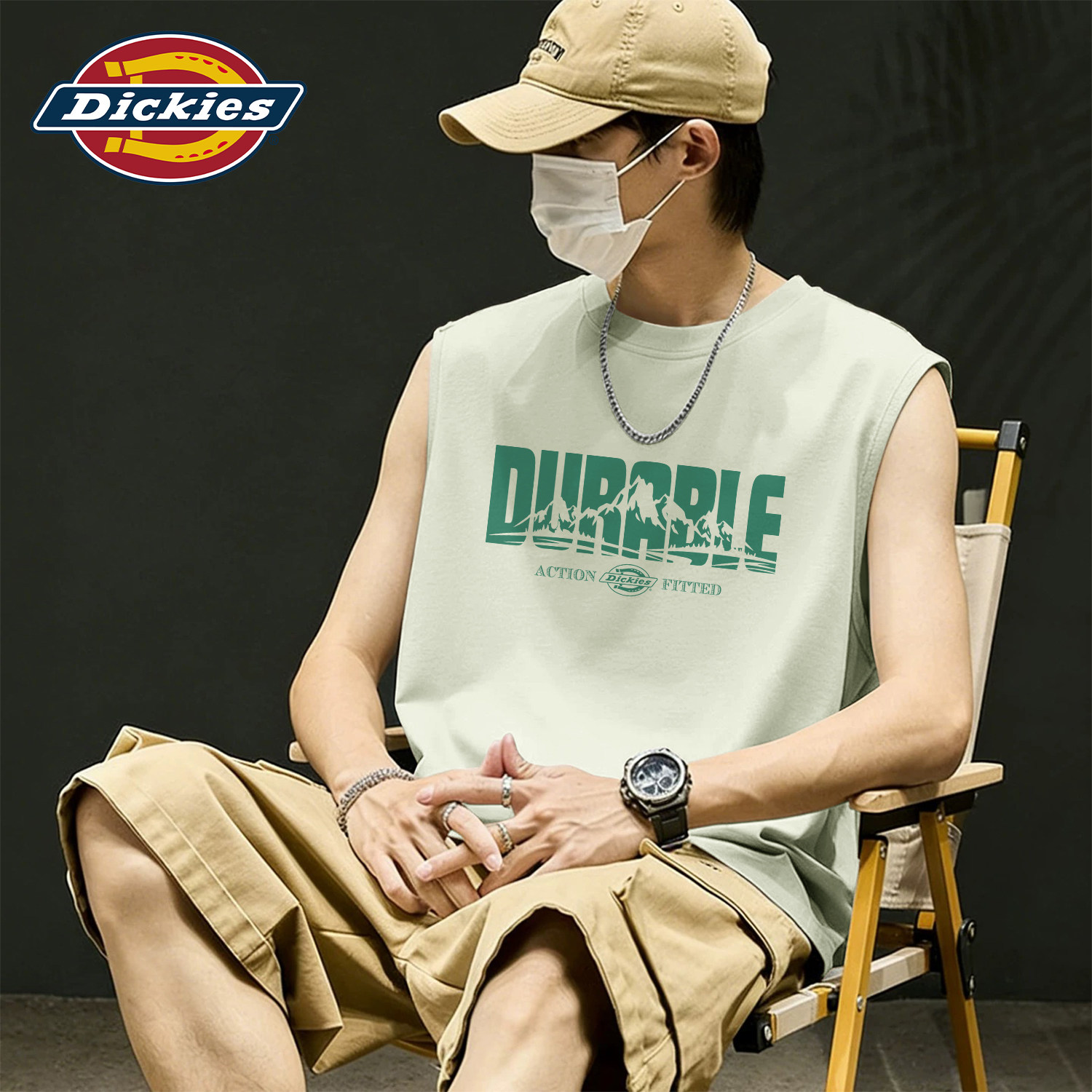 Dickies美式潮流印花无袖上衣男