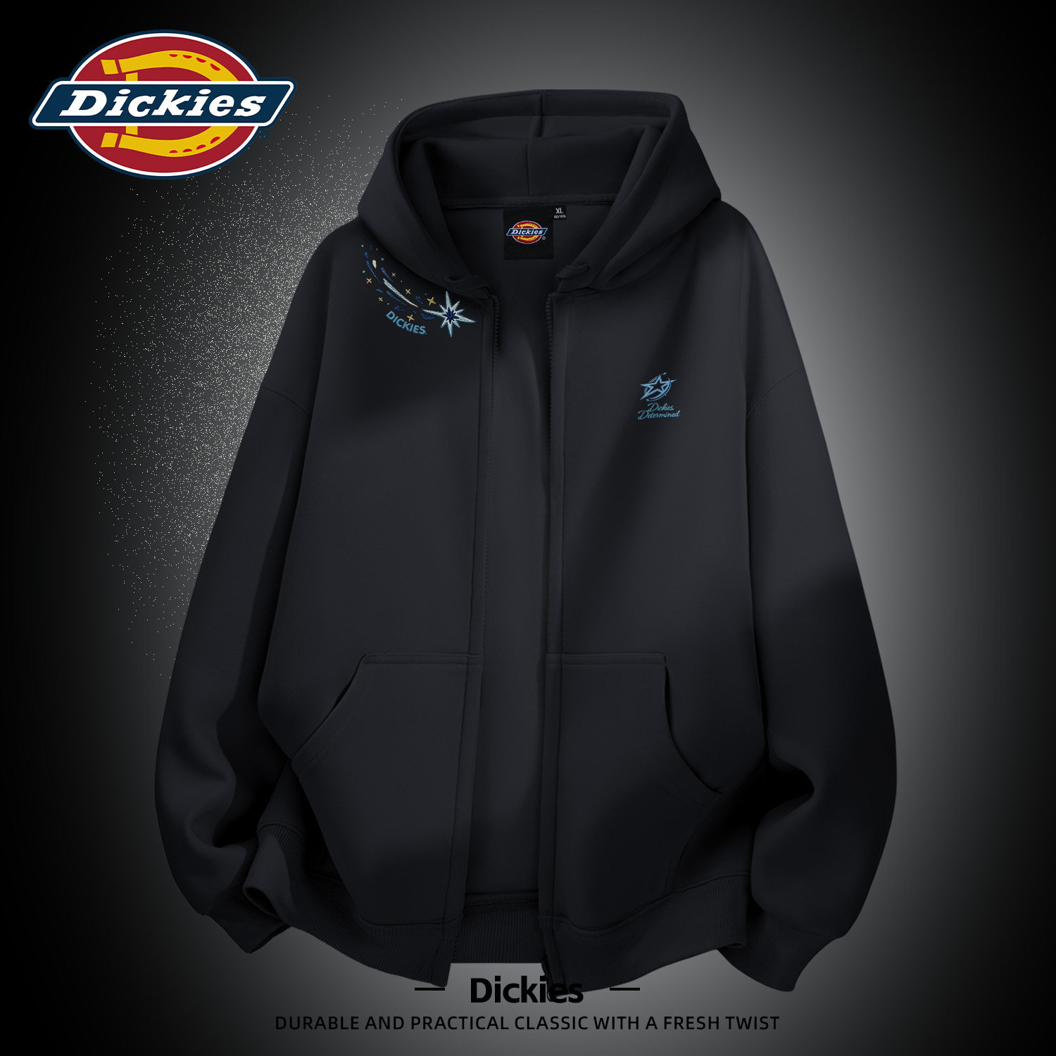 Dickies黑色开衫卫衣男2026秋季