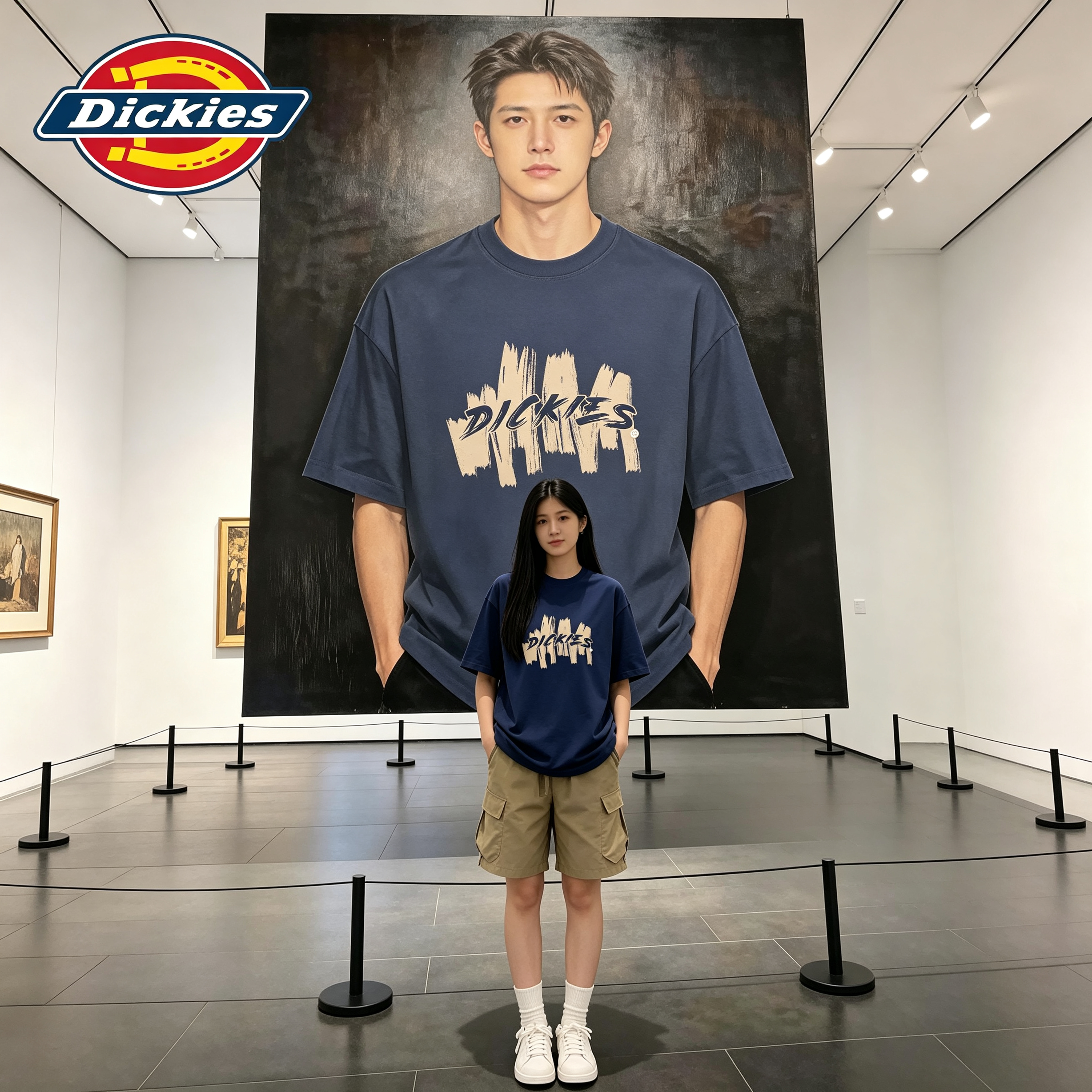 Dickies藏青色纯棉短袖T恤男女款