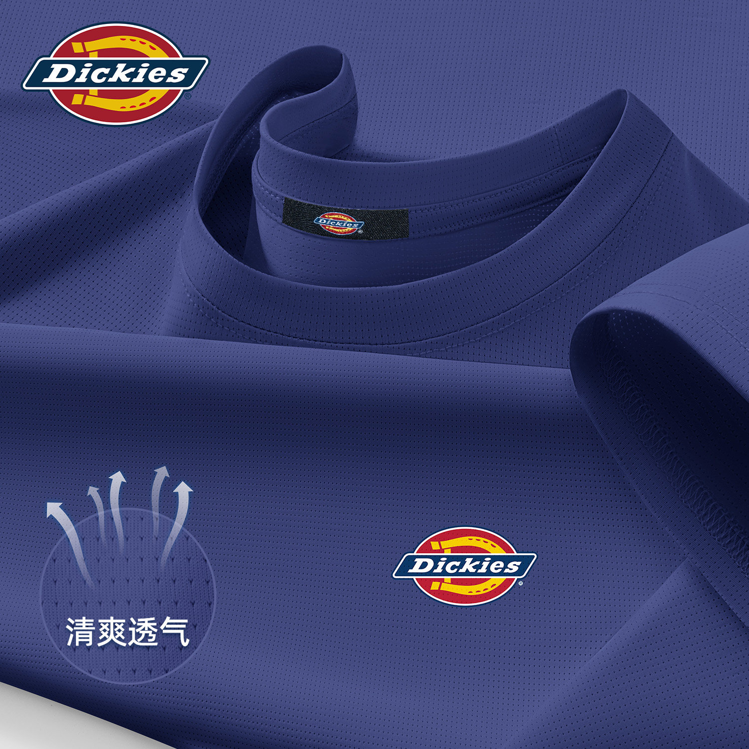 Dickies蓝色男女同款短袖T恤2026