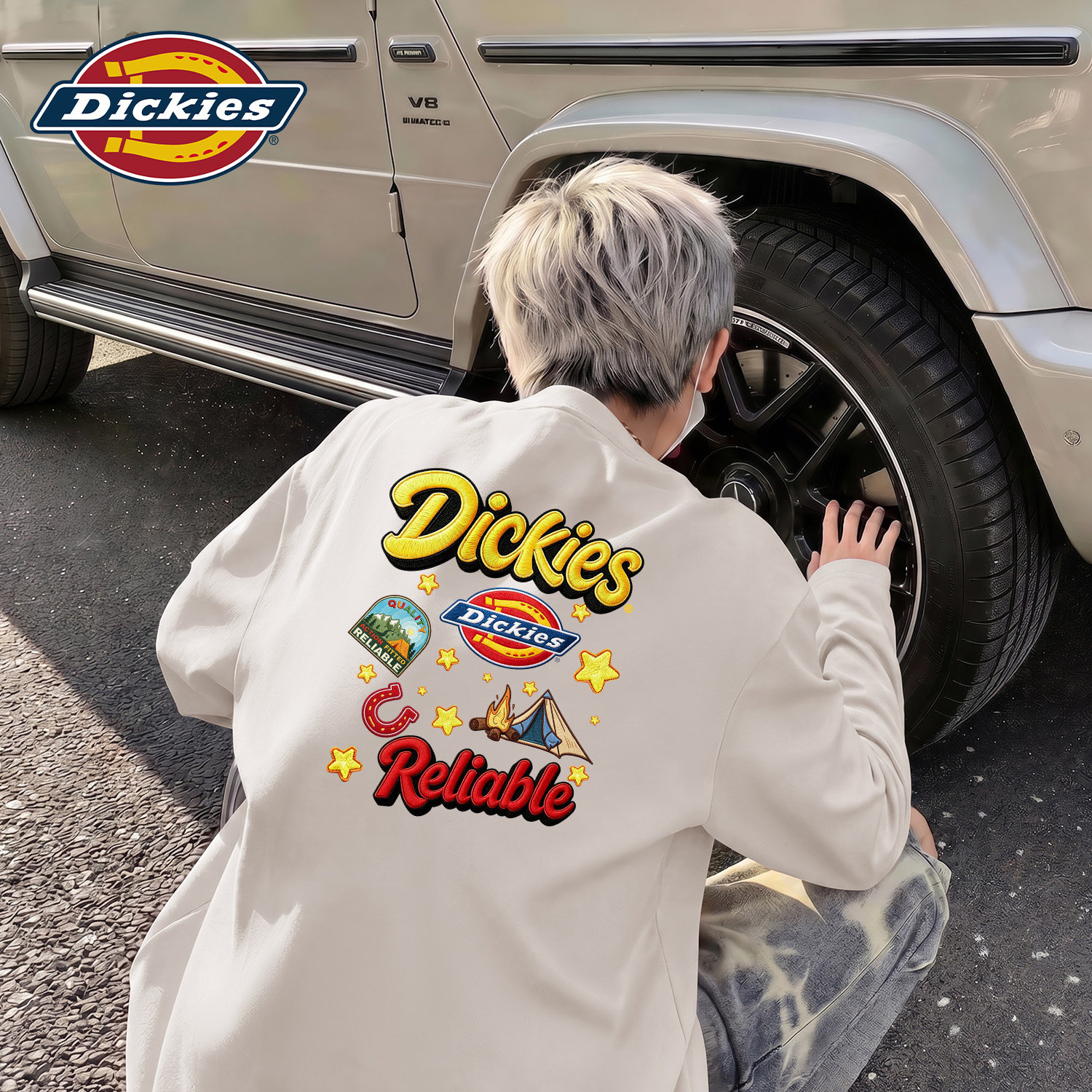 Dickies海鸥灰男生纯棉长袖T恤