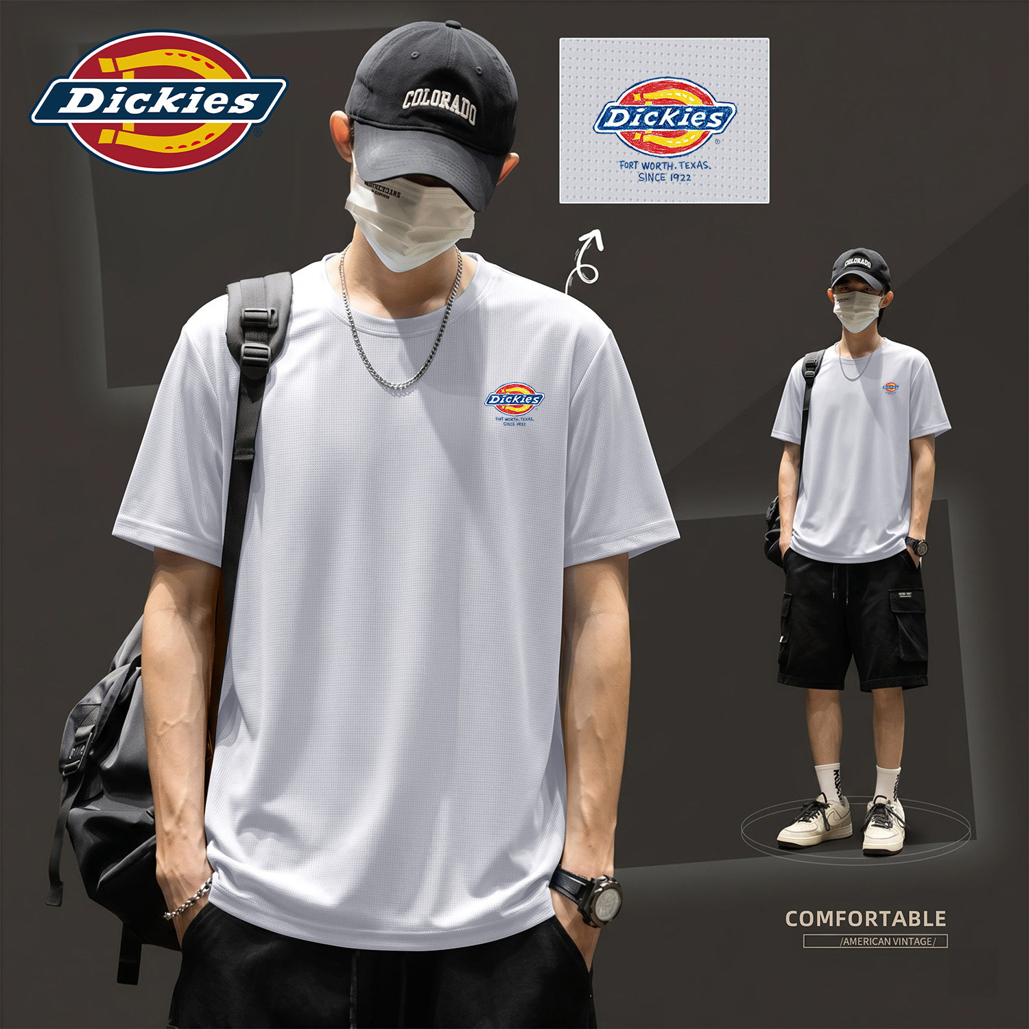 Dickies青少年网眼冰丝短袖T恤男