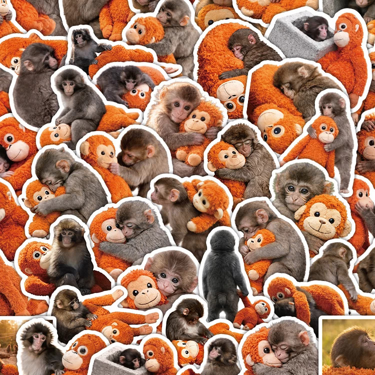 104张猴子Punch卡通笔记本贴纸画