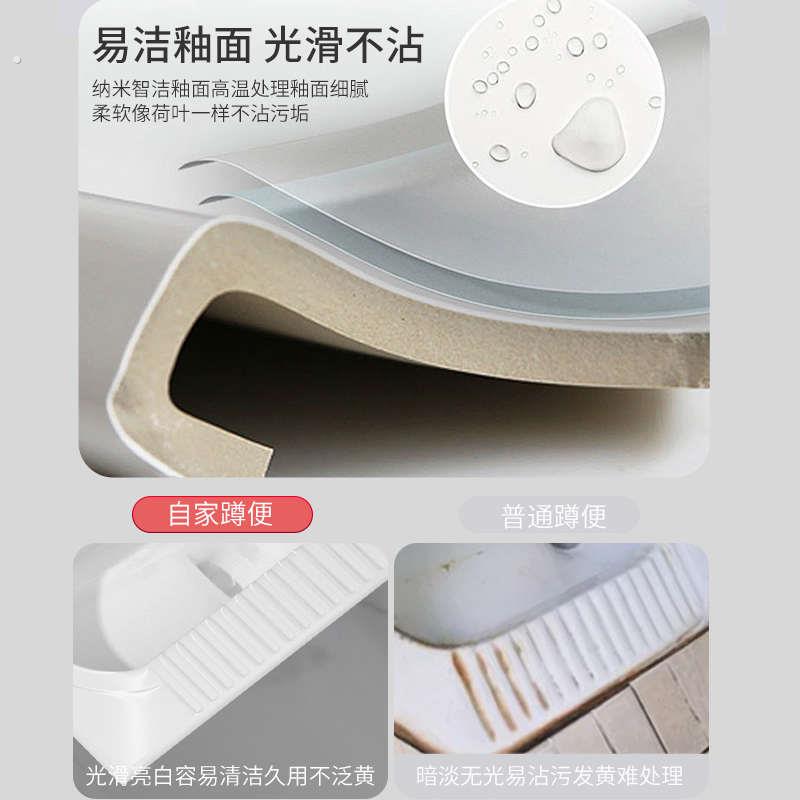 松鲸家用陶瓷蹲便器水箱整套装化妆室防臭大便器蹲坑式便池子厕所
