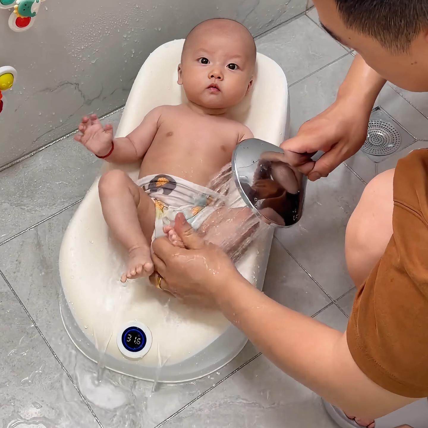 婴儿洗澡神器浴架新生儿婴儿座椅可调节防滑垫躺椅家用幼儿赶温