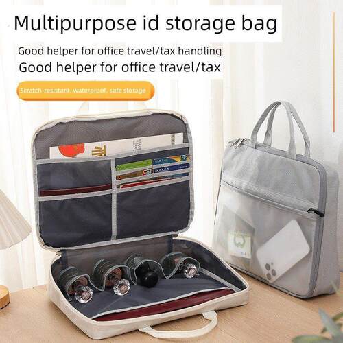 印章证件化妆品袋营业执照证件存折卡大容量旅行手提式拉炼化妆品