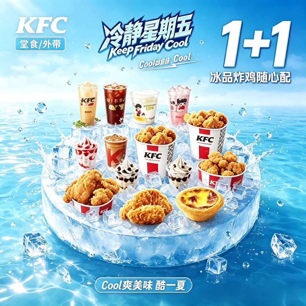 肯德基冷静星期五原味鸡蛋挞咖啡甜品kfc代下单全国通用优惠券