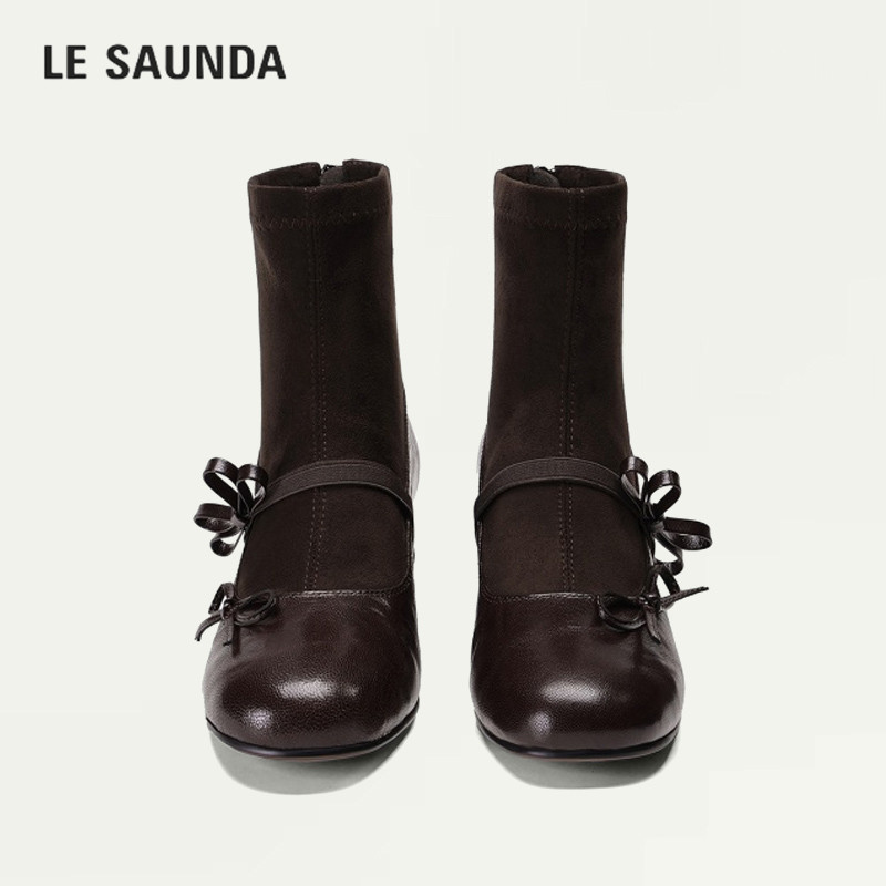 LESAUNDA/莱尔斯丹蝴蝶结短筒靴