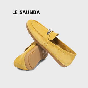 LE SAUNDA/莱尔斯丹乐福鞋女春季新款平底软底懒人舒适休闲穆勒鞋